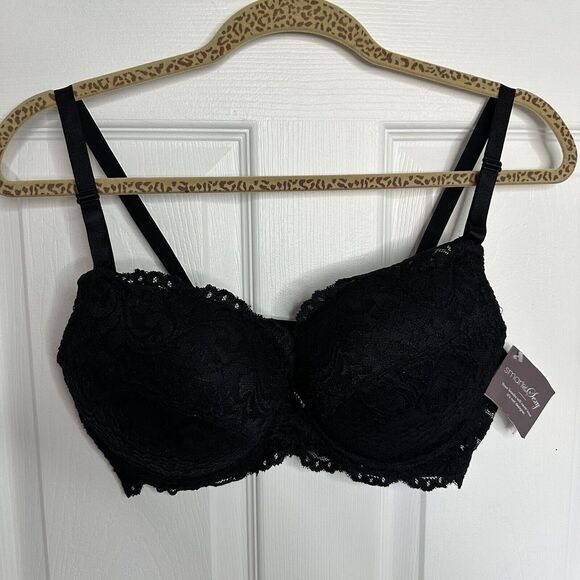 Smart and Sexy SA276 Add 2 Cup Sizes Push Up Bra Black Size 38C - Picture 2 of 8